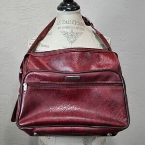 Vintage Samsonite Silhouette II Burgundy Shoulder Travel Bag Carry On Luggage